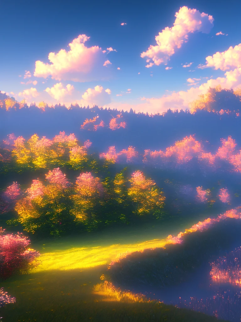 random beautiful landscape :: illustration :: high detailed 8K :: realistic lighting :: --ar 9:25 --test --uplight