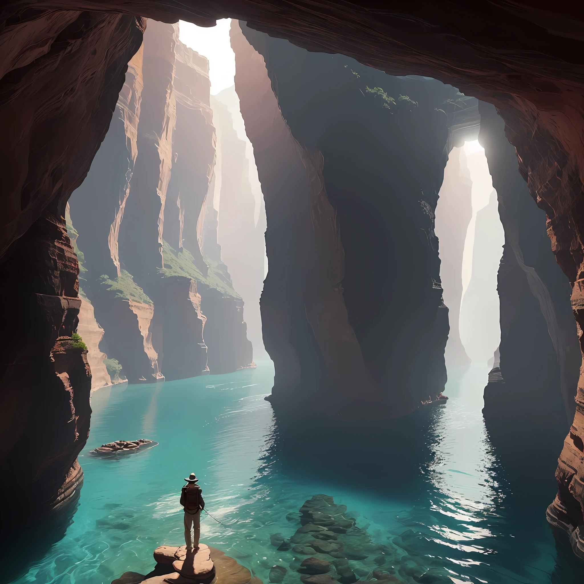 As I have gone alone in there and with my treasures bold, I can keep my secret where and hint of riches new and old. Begin it where warm waters halt and take it in a canyon down, not far but too far to walk, put in below the home of brown.