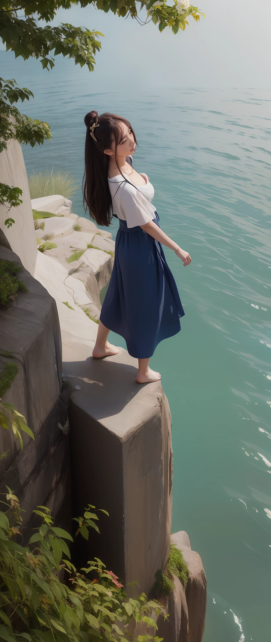 beautiful woman with hairpin