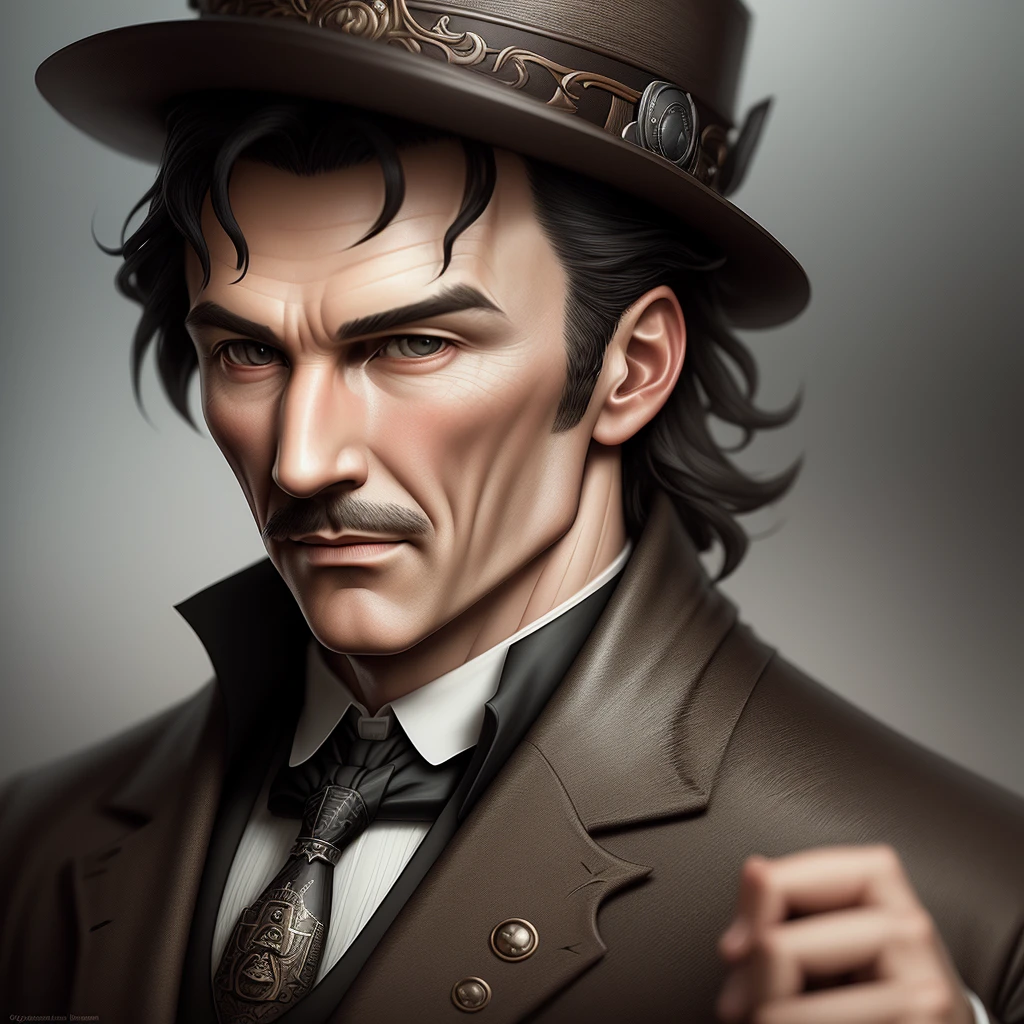 Sherlock Holmes Lacombe Style Detailed Contrast, Deep Focus, Super Adobe, Detailed Texture, Aesthetics, Photoshop, Octane Rendering, Pinterest Art, Award-Winning Photography, World Famous, High Resolution, Color Correction, High Art, No Blur, Photorealism, Ultra Quality, holding a kettlebell