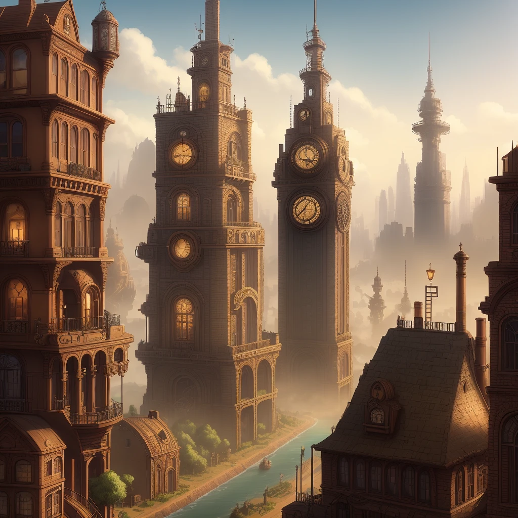 a steampunk style city