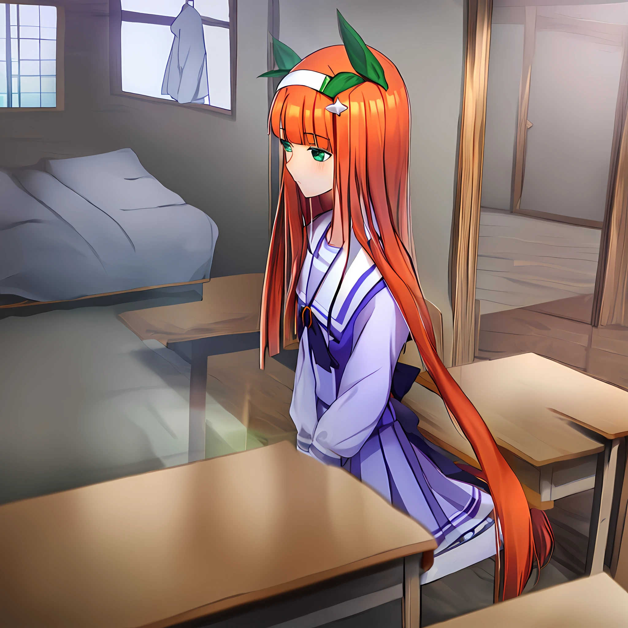 (Silence Suzuka, school uniform) Good morning. Alone, cinematic angles, fan art