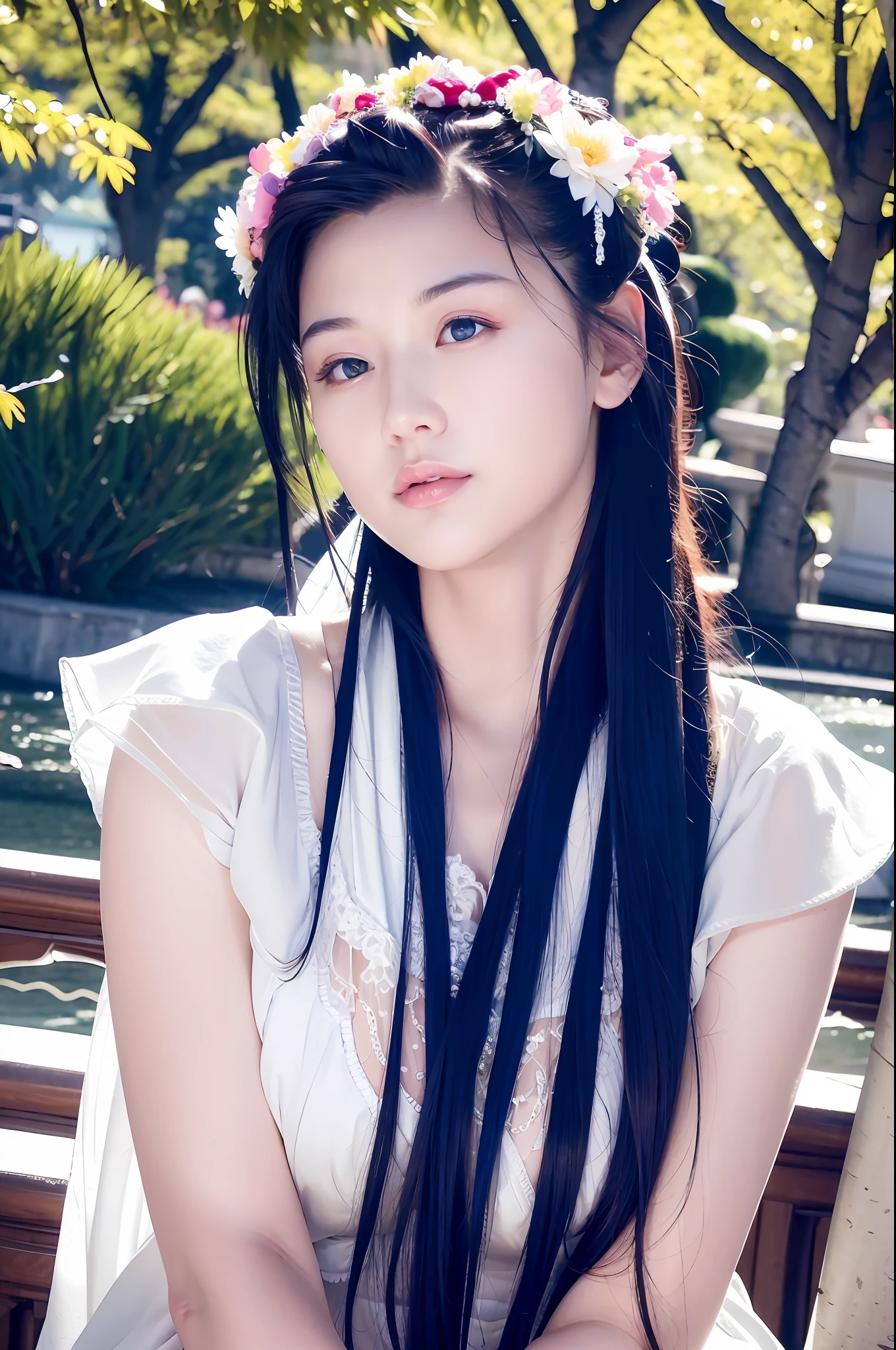 (masterpiece, best quality, super detailed, high resolution), perfect face, side light, shiny skin, (bloom), sparkling eyes, (shine), happy smiling face, 1girl, colorful hair, blue hair, pink hair, rainbow sky, cherry blossoms, detailed face, shiny skin, depth of field, very detailed background, rule of thirds, great composition, dynamic angles, solo, extreme light and shadow, (detailed eyes) , (very detailed CG unity 8k wallpaper), perfect anatomy, vibrant colors, wide angle lens, cowboy shot, upper body,