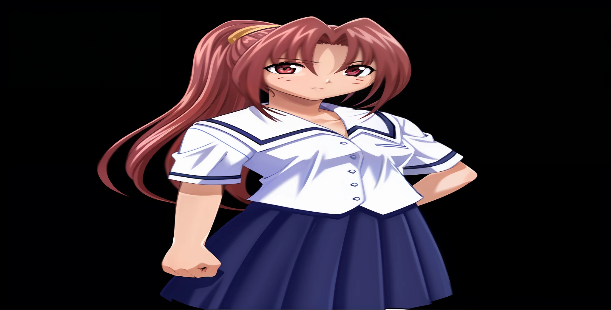 a close up of a person in a uniform with long hair, anime girl named lucy, misato katsuragi, ikki tousen, female anime character, anime character, iwakura lain, aya takano color style, rei hiroe, inspired by Tsubasa Nakai, beautiful anime high school girl, marin kitagawa fanart, clannad