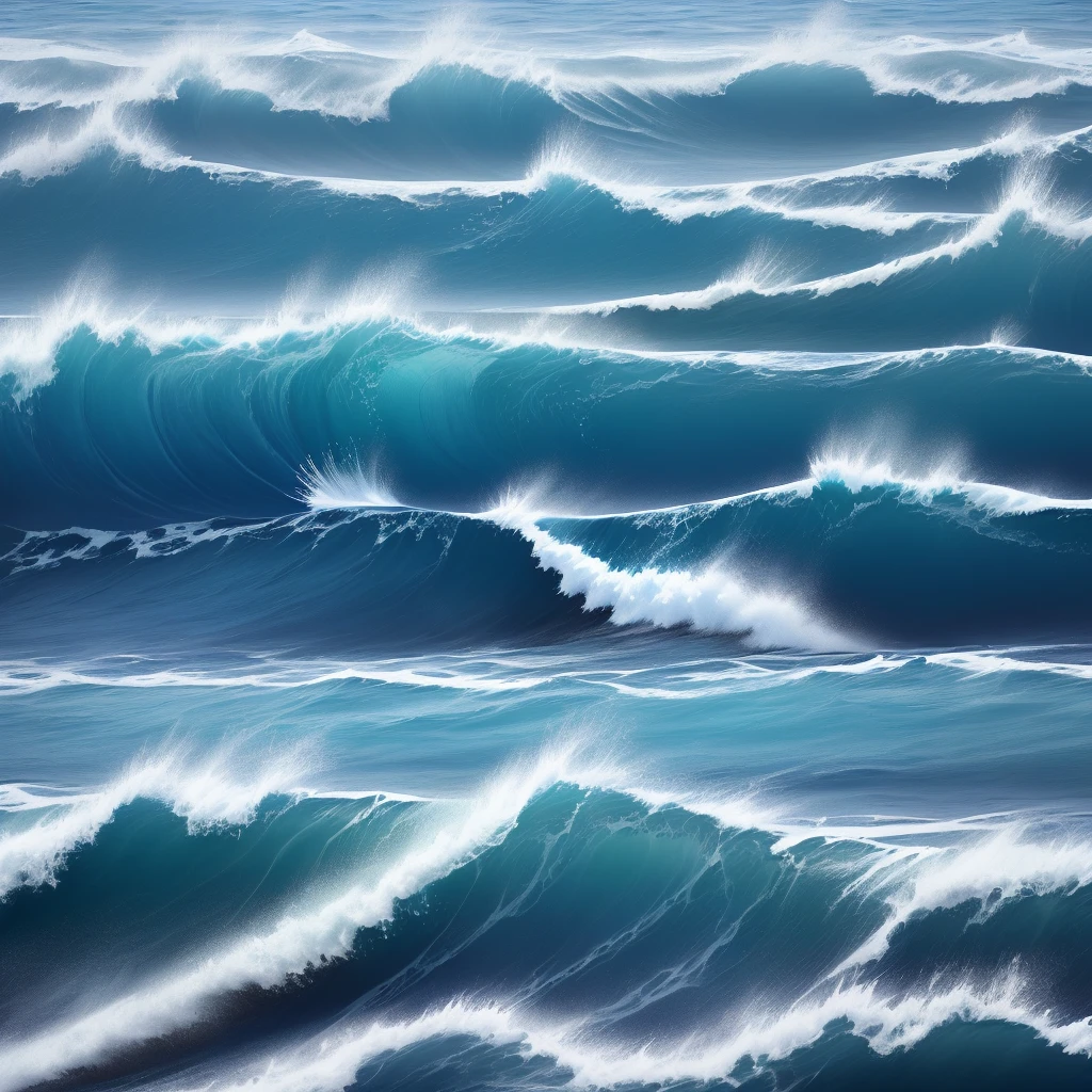 blue ocean sea level small waves hd k4