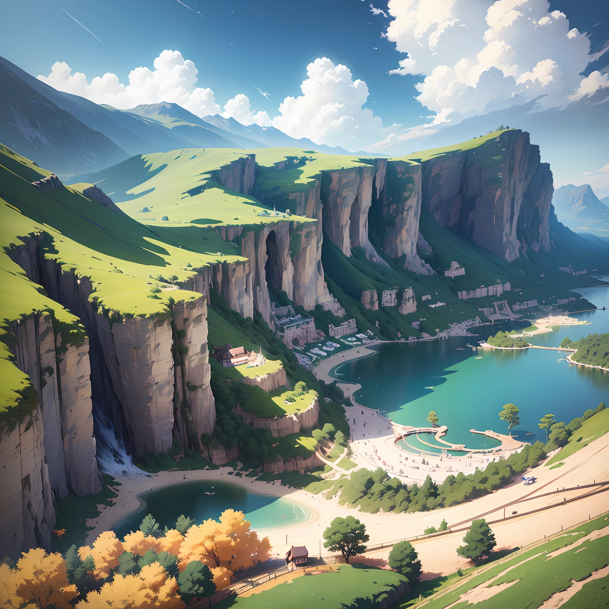 Masterpiece, best quality, CG, wallpaper, HDR, high quality, high definition, very detailed, portrait of Emma stonel, cloudy sky background lush landscape illustration concept art anime key visual trends pixiv fanbox by wlop and greg rutkowski and makoto shinkai and studio ghibli --v 6