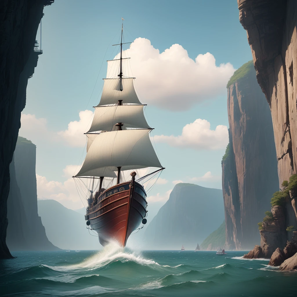 there is a poster of a woman riding a boat in the water, 8k --height 768, teaser, ƒ5.6, 1 0 2 4 x 7 6 8, detailed scenery —width 672, inspired by Xiao Yuncong, detailed picture, poster, g6, concept art. 8 k, promotional render, trending on cgstation