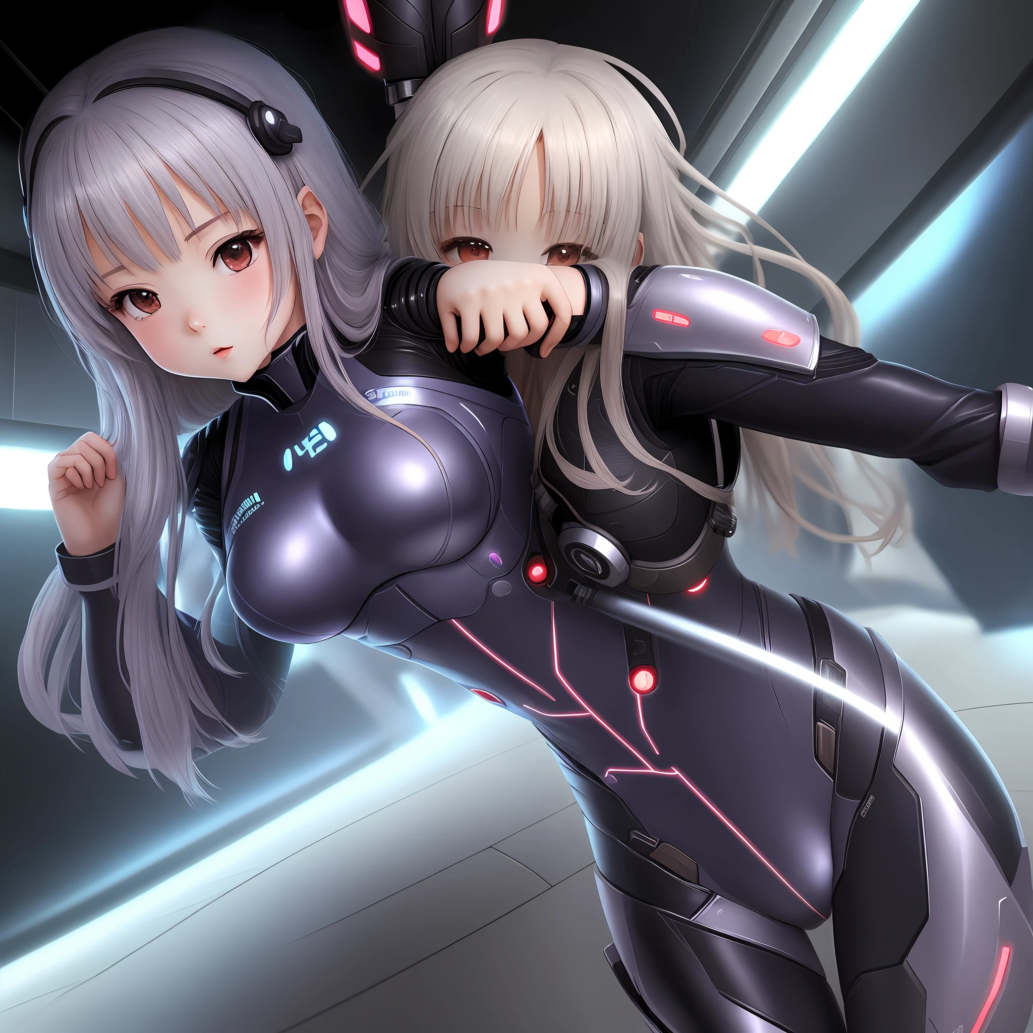 Anime girl in sci-fi suit sexy