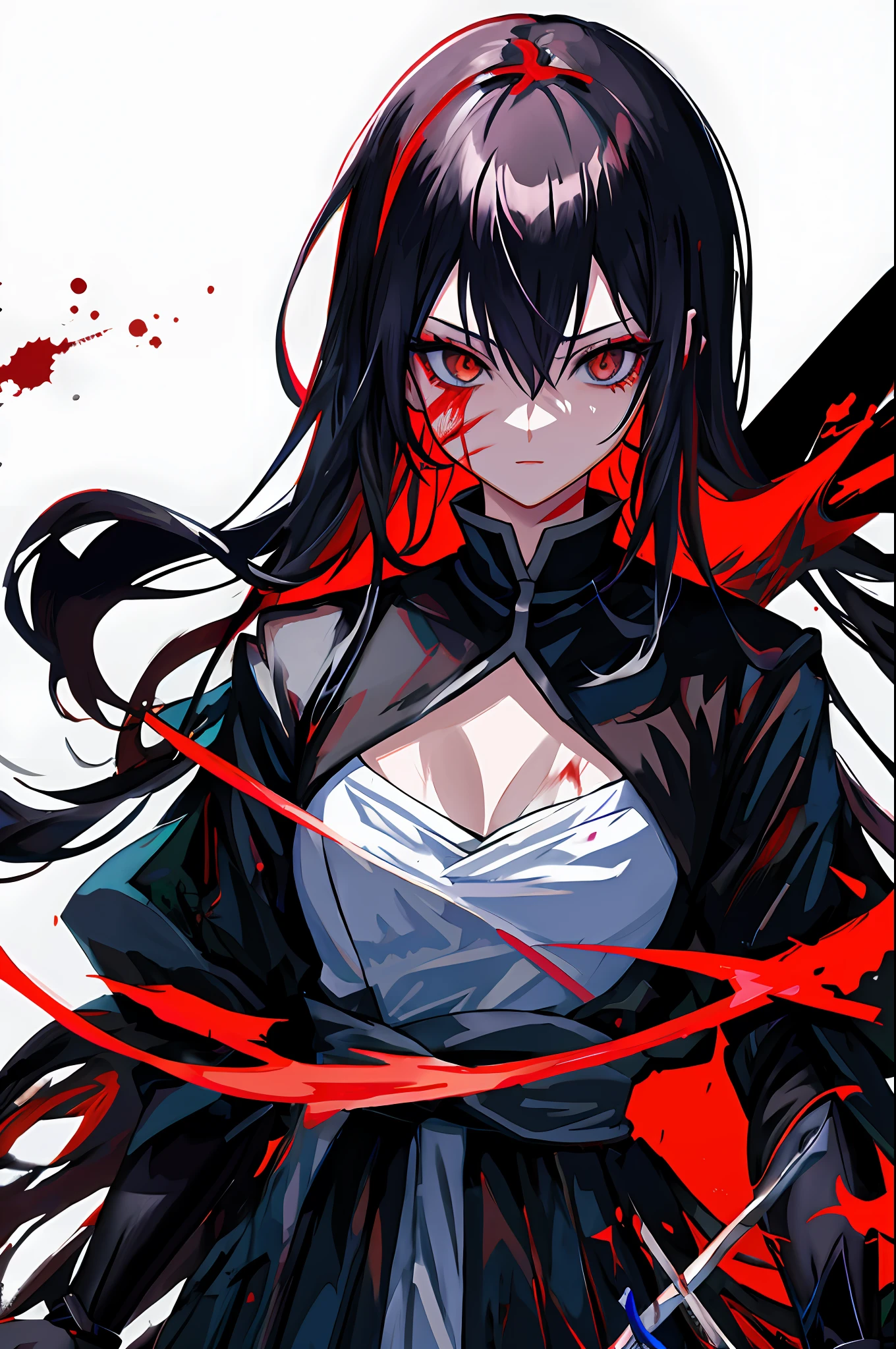 anime character with sword and blood splattered paint on a black background, vector art inspired by Kanō Hōgai, pixiv contest winner, sots art, badass anime 8 k, bleach manga style, anime epic artwork, ichigo kurosaki, best anime 4k konachan wallpaper, anime style 4 k, 4 k manga wallpaper