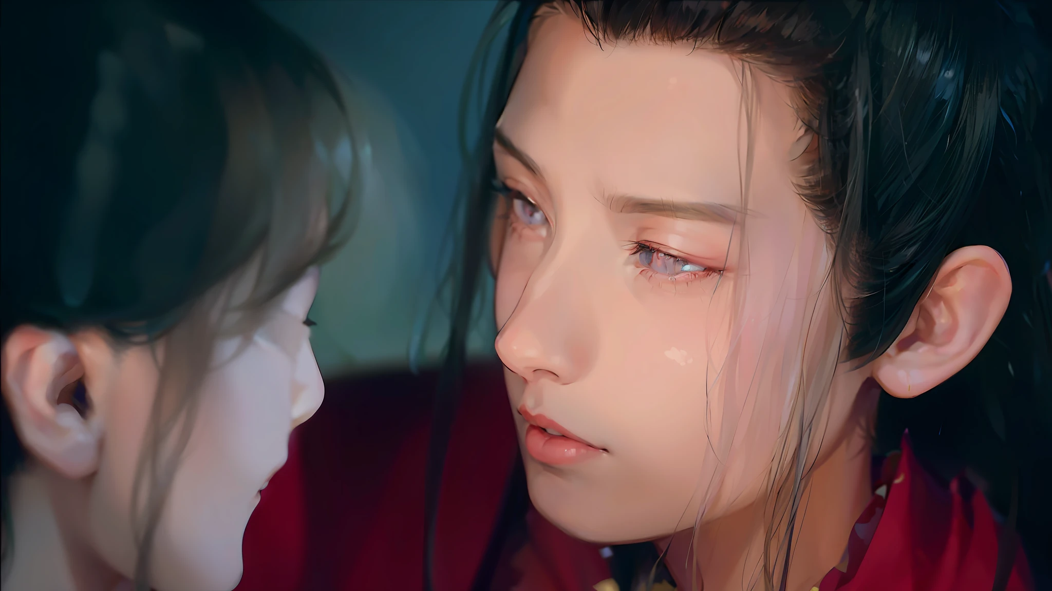 (Male: 1.1), black eyes, profile, oriental beauty, (masterpiece), best quality, Anime, merge, colorful, vibrant colors, illustration, artstyle, fantasy, realistic, animation, (photo_\(medium\):1.0 ), by Antonio J. Manzanedo, by Jeremy Lipking, lightning, in surreal landscapes, smooth, sharp focus