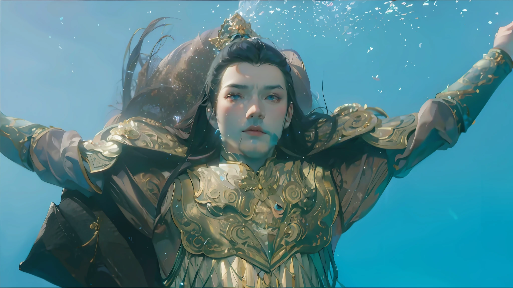 (Male: 1.1), close eyes, oriental beauty, (masterpiece), best quality, Anime, merge, colorful, vibrant colors, illustration, artstyle, fantasy, realistic, animation, (photo_\(medium\):1.0), by Antonio J. Manzanedo, by Jeremy Lipking, lightning, in surreal landscapes, smooth, sharp focus