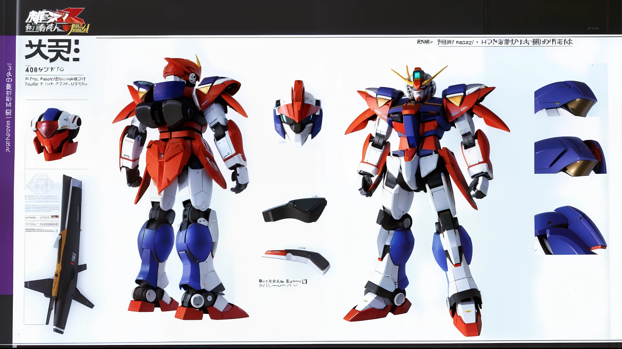 ((masterpiece)), a  (((robot))) with bulky design, visor, full body, design sheet, Masami Obari,