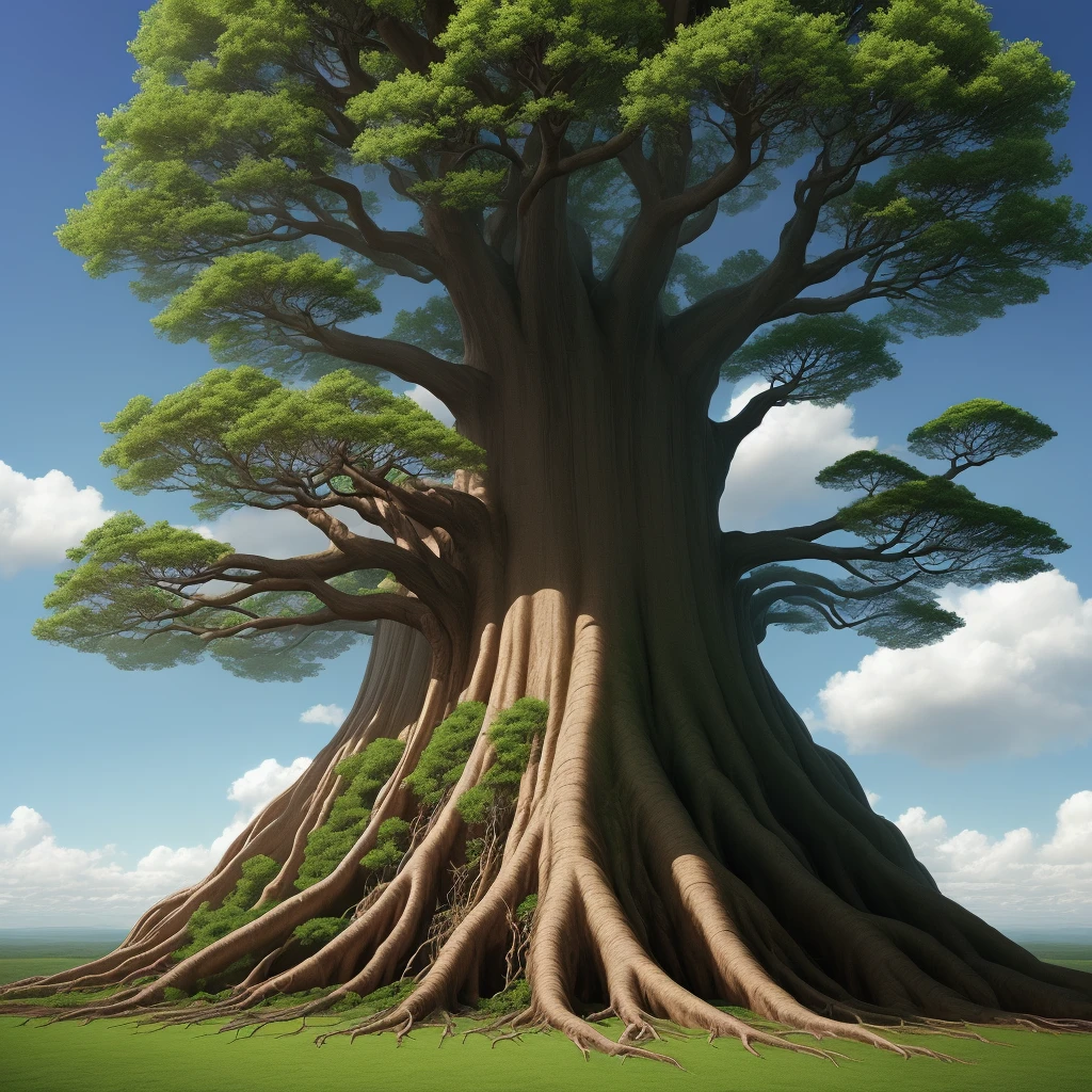 A huge tree that stands over the earth