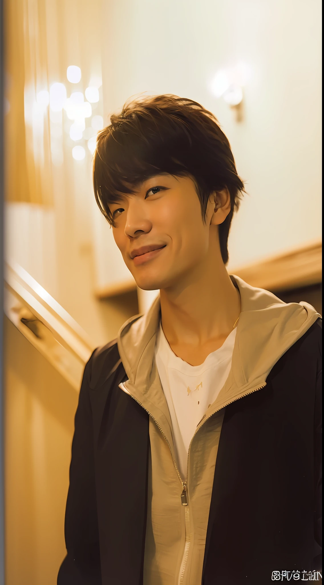 ( (8k:1.27), top quality, masterpiece, ultra high resolution:1.2) Photo of a Japanese man, smiling