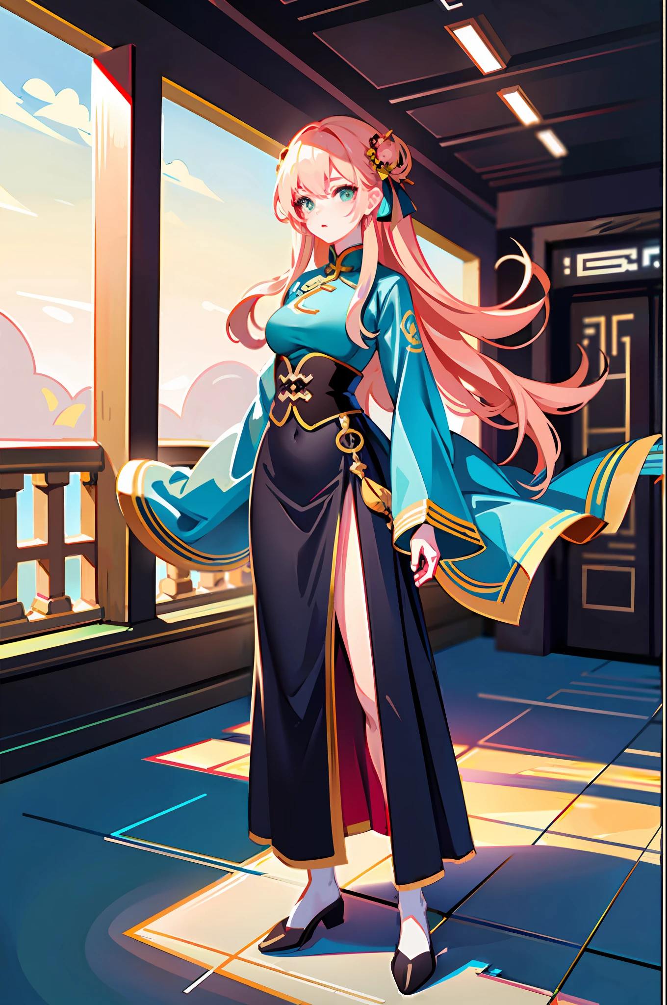 (masterpiece, top quality, best quality), pixel,pixel art,1girl,full body, chinese girl,