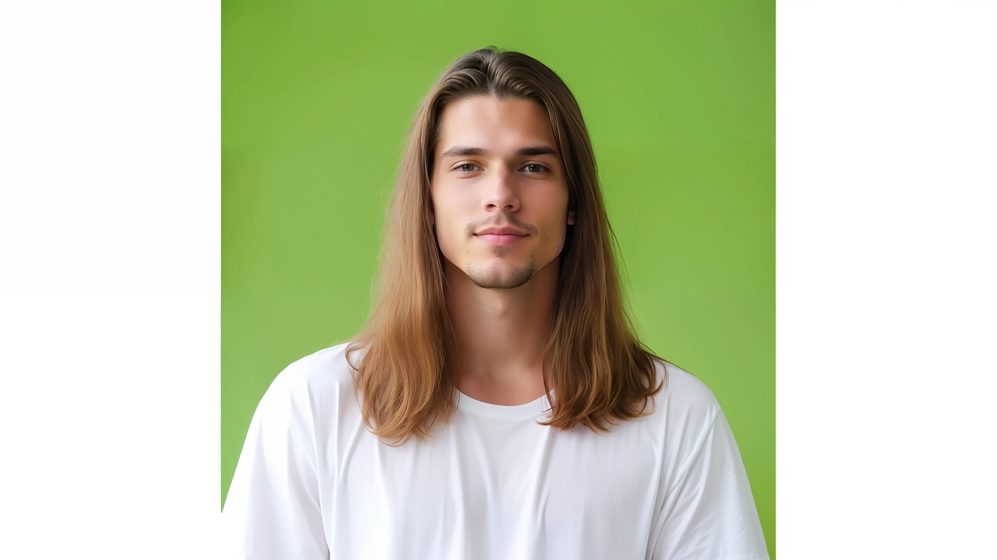 a close up of a man with long hair and a red shirt young man with long hair, medium long hair, attractive long hair, long hair centered, long hairstyle, medium long hair, long hair, with long hair, shoulder length hair, shoulder length hair, long haircut, shoulder length hair, parted hair, medium length young woman