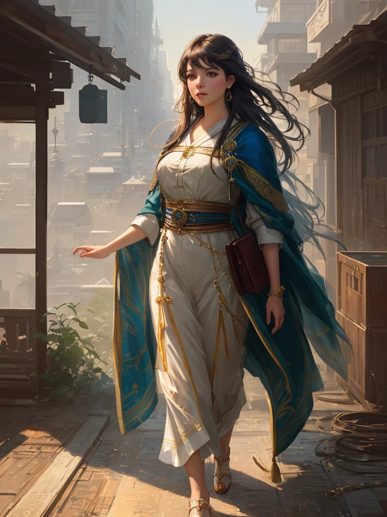 modelshoot style, (extremely detailed CG unity 8k wallpaper), full shot body photo of the most beautiful artwork in the world, stunningly beautiful photo realistic cute young lady in most urban outfit, big, professional majestic oil painting by Ed Blinkey, Atey Ghailan, Studio Ghibli, by Jeremy Mann, Greg Manchess, Antonio Moro, trending on ArtStation, trending on CGSociety, Intricate, High Detail, Sharp focus, dramatic, photorealistic painting art by midjourney and greg rutkowski