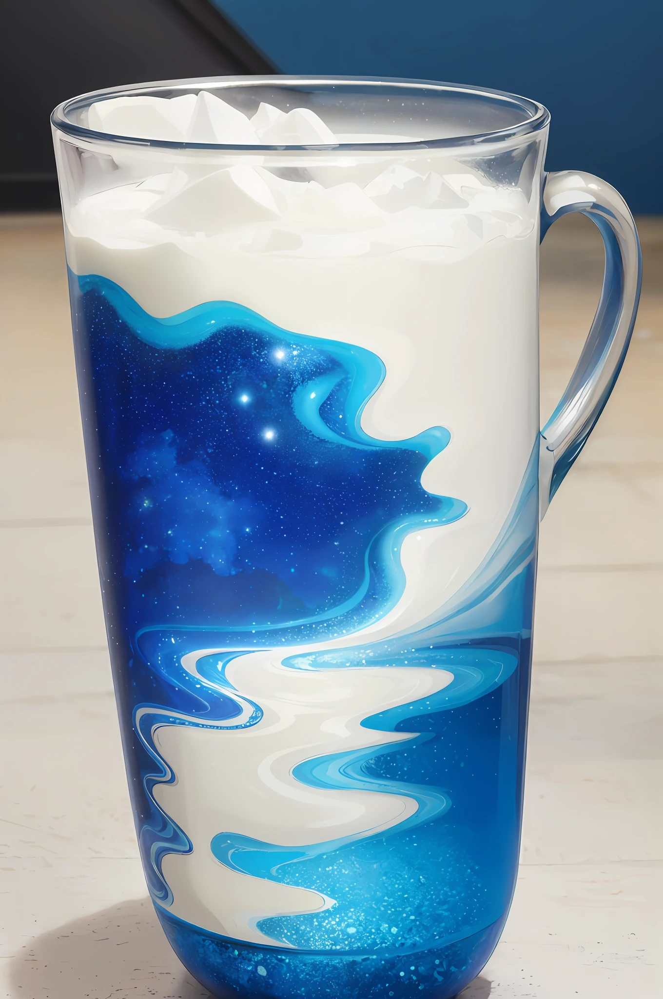 (Amazing Photo: 1.3) (Real: 1.3), (Vibrant: 1.3) Product Photography with Stars in a Milk Glass, Splash, Complex, Epic, (Artist RHADS: 1.3), Very Detailed, (Provia: 1.3)