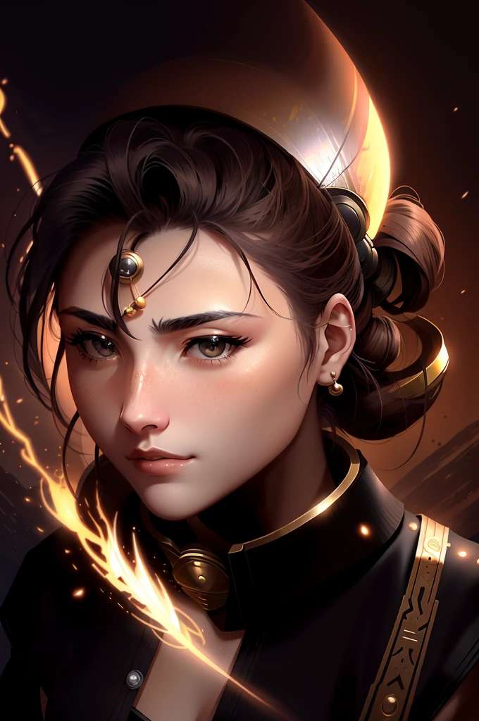 Warrior with head of Saturn planet
