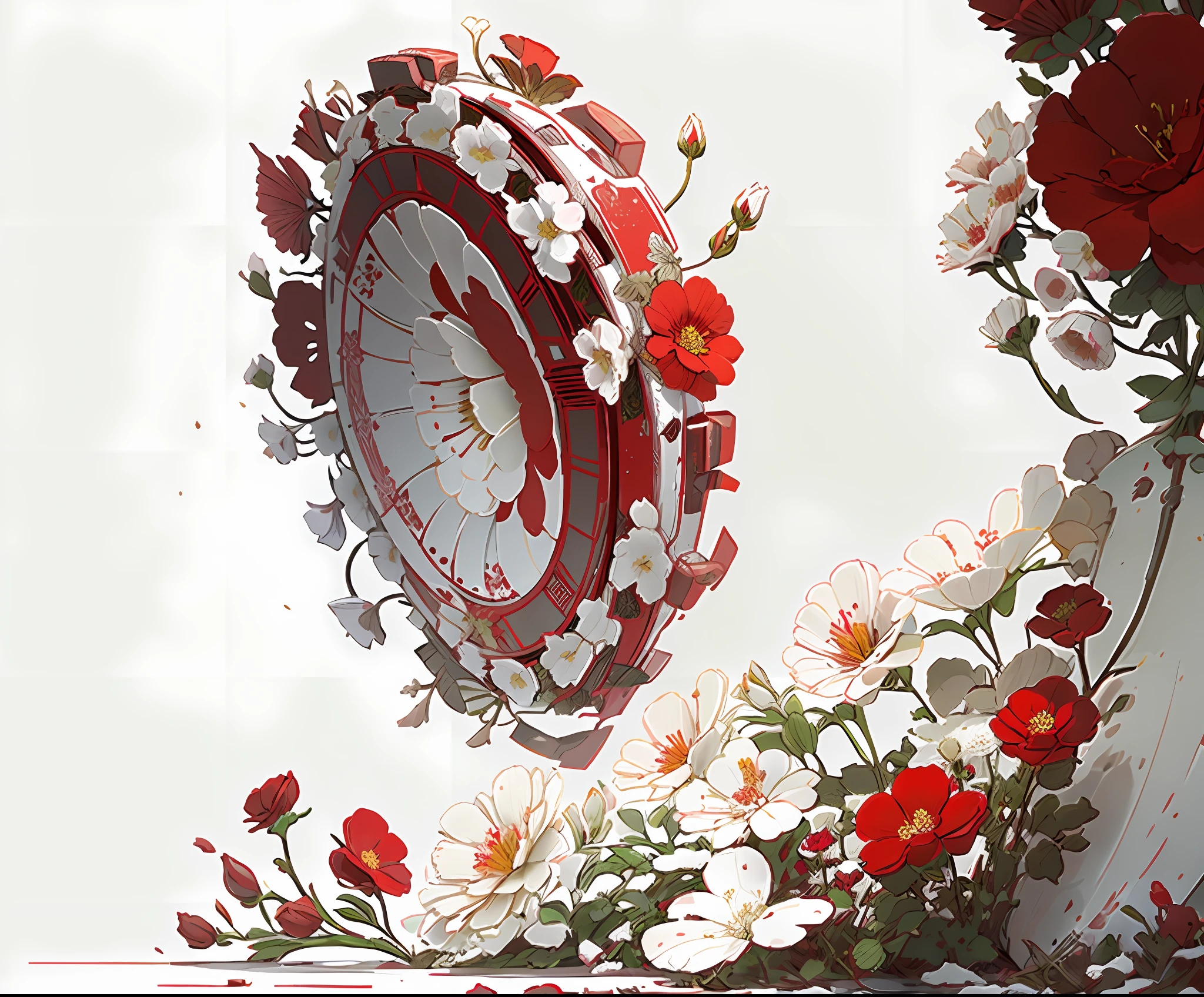 a white and red flower border with a white background, celestial red flowers vibe, red and white flowers, white border and background, fine background proportionate, extremely high resolution, background image, plain background, flower background, isolated background, flowers in background, high definition background, flowers background, large white border, red and white color theme, red flowers, detailed background