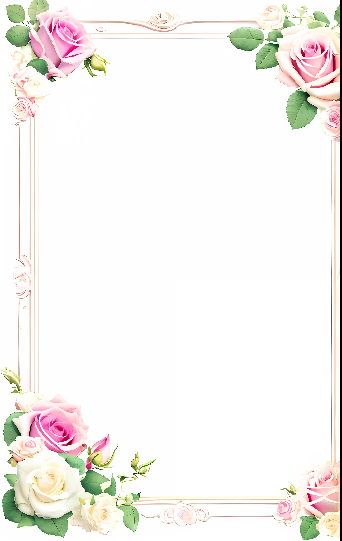 a close up of a flowered frame with a white background, flower frame, white border and background, large white border, white border, paper border, white frame border, without text, rose background, full view blank background, flowers in background, white border frame, flower background, phone background, pastel flowery background, roses background