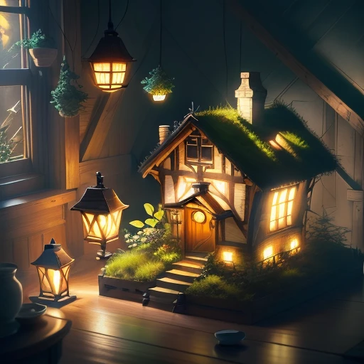 over_grown, old house studio soft light, rim light, amazing, fine details, masterpiece, best quality, official art, best quality, masterpiece, illustration