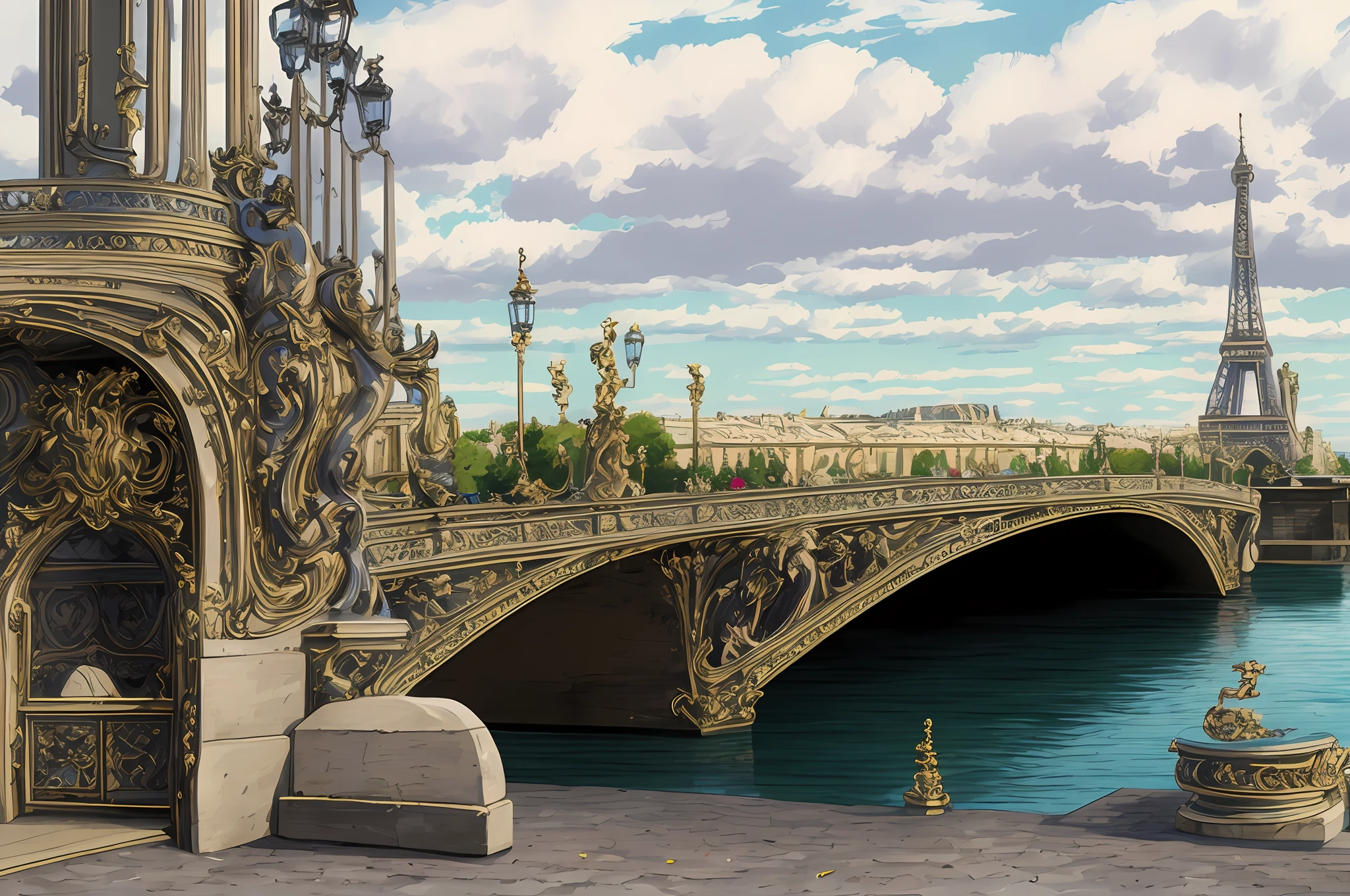 Pont Alexandre 3, Paris sunny day