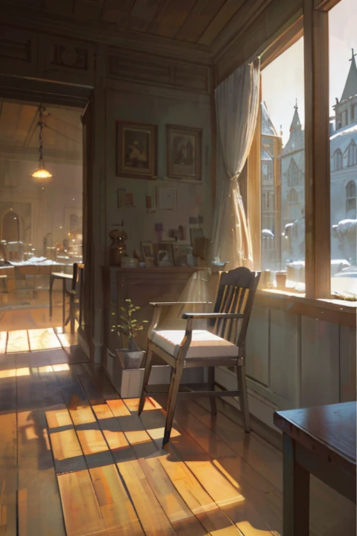 create story board panels based on this "We see a couple woman walk up into a dark house with bags and turn the knob on the door. Just as she enters the house, we hear the familiar ding as the lights come on. The camera lingers on the chandeliers for a moment and we see a long table with a feast laid out and her friends seated around the table clapping as the woman stands there surprised."