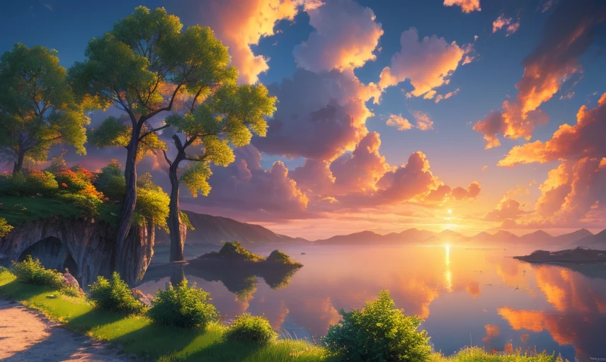 High quality, highly detailed CG unity 8k wallpaper beautiful landscape oil painting --v 6