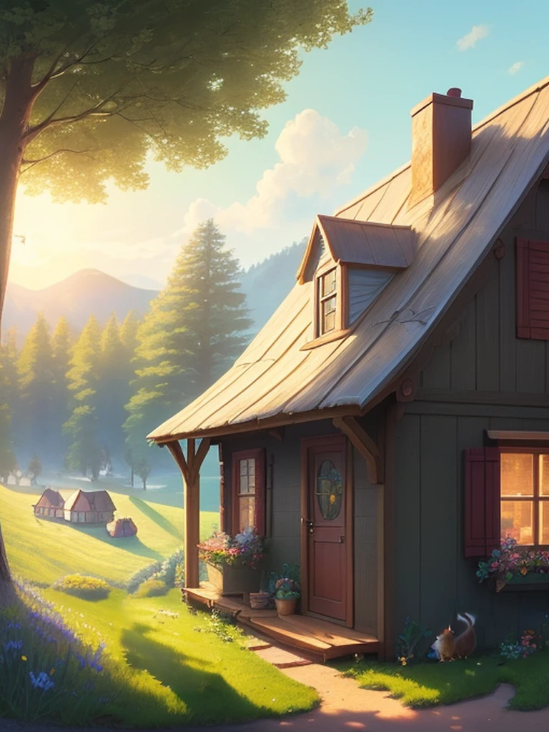 Once upon a time, in a cozy little house, there lived a curious mouse named Milo. Milo loved exploring and discovering new things. One sunny morning, as he ventured outside, he noticed a group of cats playing in the nearby meadow. . 8k, hdr, pixar style,