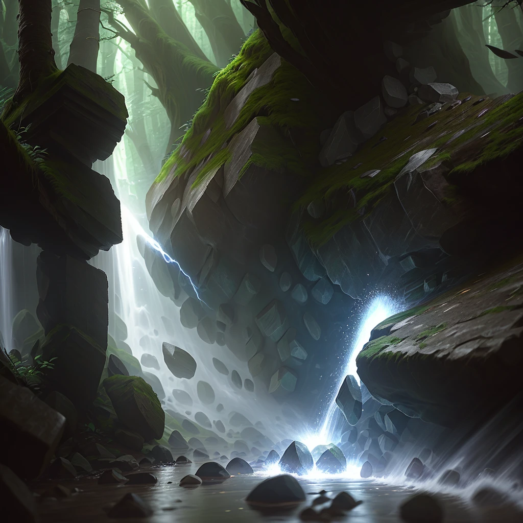 A stream of light finally ruthlessly crashed into a large stone in the woods, and under that powerful force, the stone directly turned into pieces and made a loud sound.