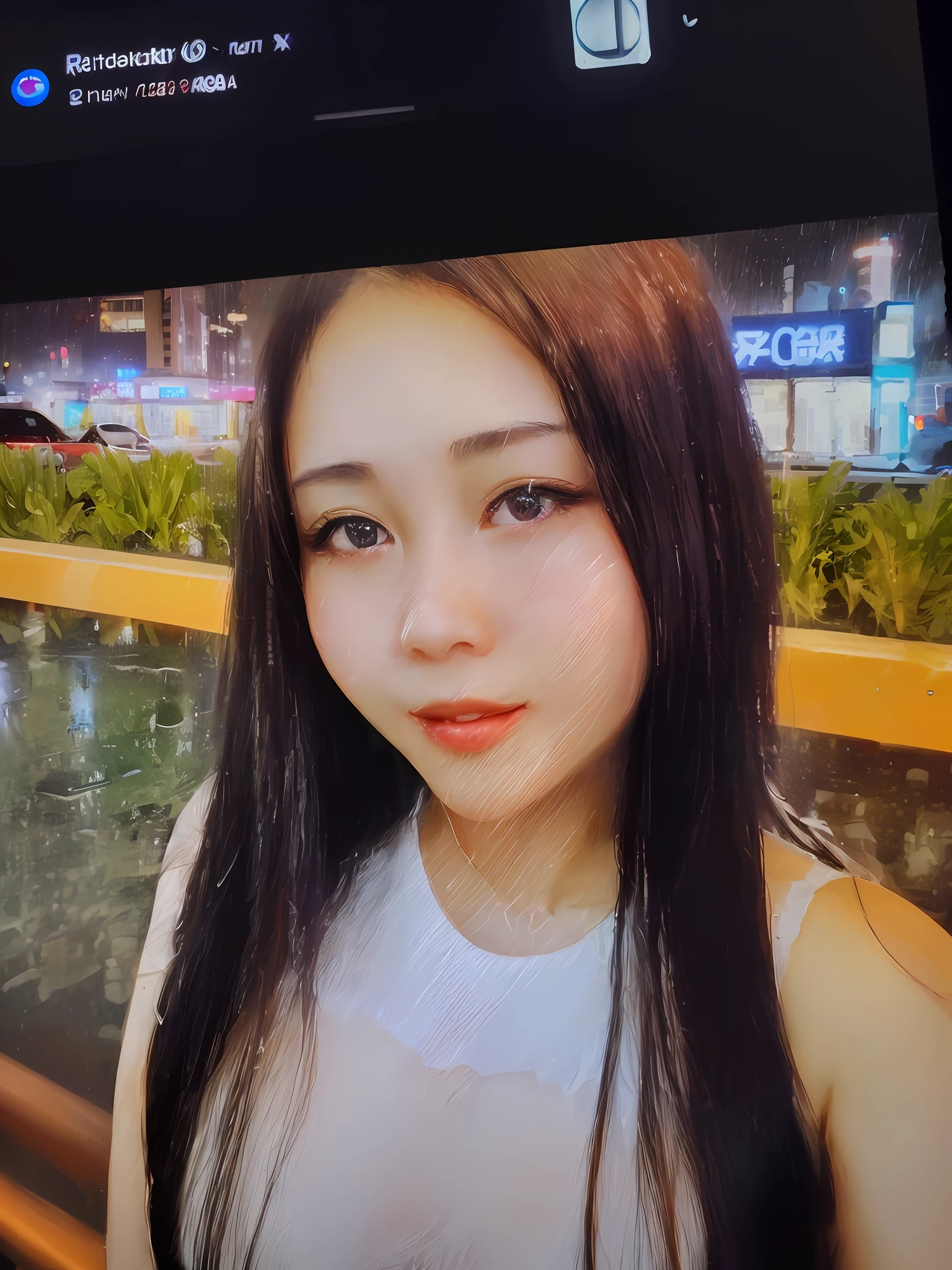 8k, RAW photo, best quality, masterpiece:1.2), (realistic, photo-realistic:1.37),1girl,cityscape, night, rain, wet, professional lighting, photon mapping, radiosity, Chinese Doll,torn ,chemise, large breasts,nurse, wedding dress