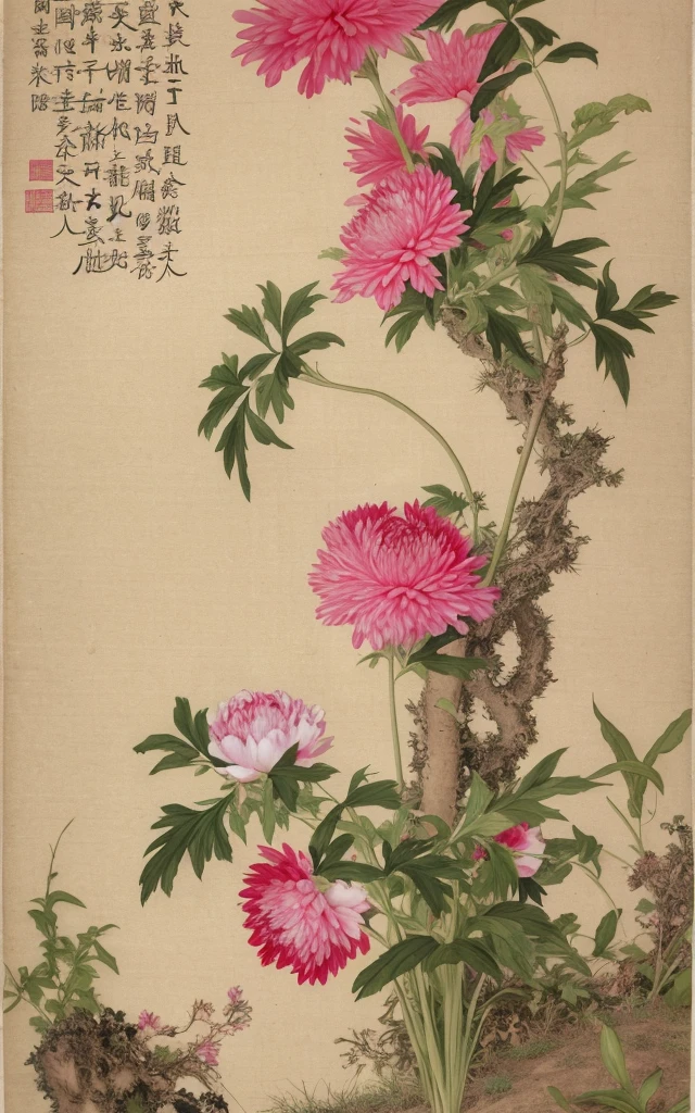 plant, leaf, potted_plant, flower, palm_tree, lily_\(flower\), bamboo, branch, grass, bug, lily_of_the_valley, tulip, tree, dragonfly, mushroom, traditional_media, vines