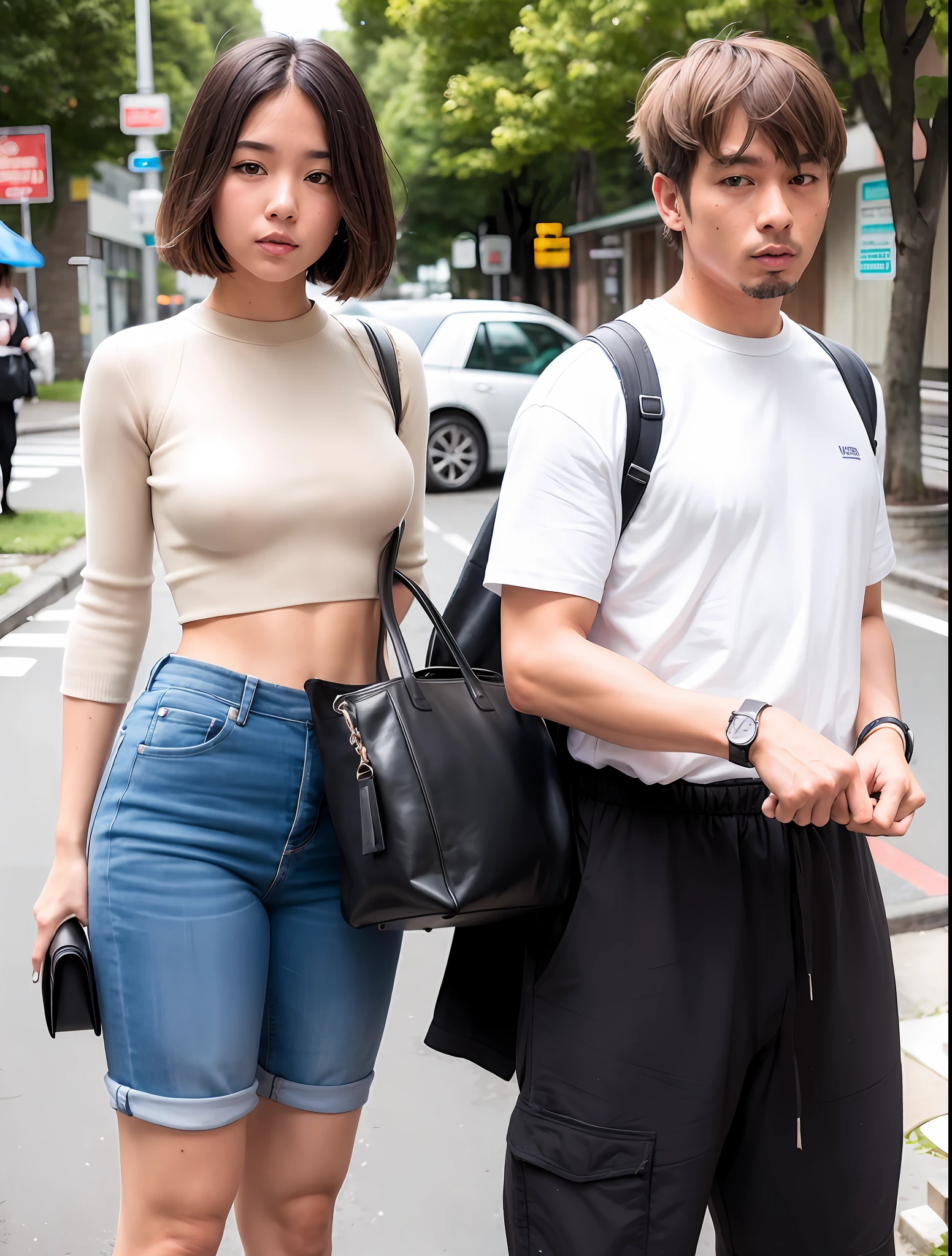 a man and a cut girl,