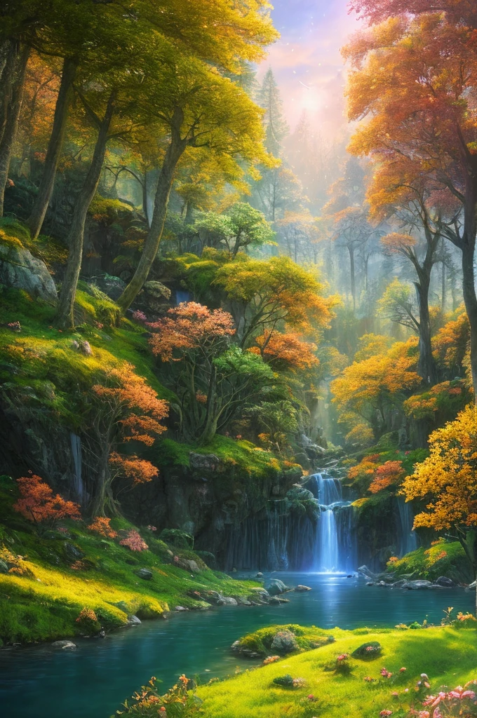 masterpiece, best quality, high quality,extremely detailed CG unity 8k wallpaper, An enchanting and dreamy scene of a fantasy forest, with towering trees, glowing mushrooms, and hidden fairy glens, creating a sense of mystique and enchantment, artstation, digital illustration, intricate, trending, pastel colors, oil paiting, award winning photography, Bokeh, Depth of Field, HDR, bloom, Chromatic Aberration ,Photorealistic,extremely detailed, trending on artstation, trending on CGsociety, Intricate, High Detail, dramatic, art by midjourney