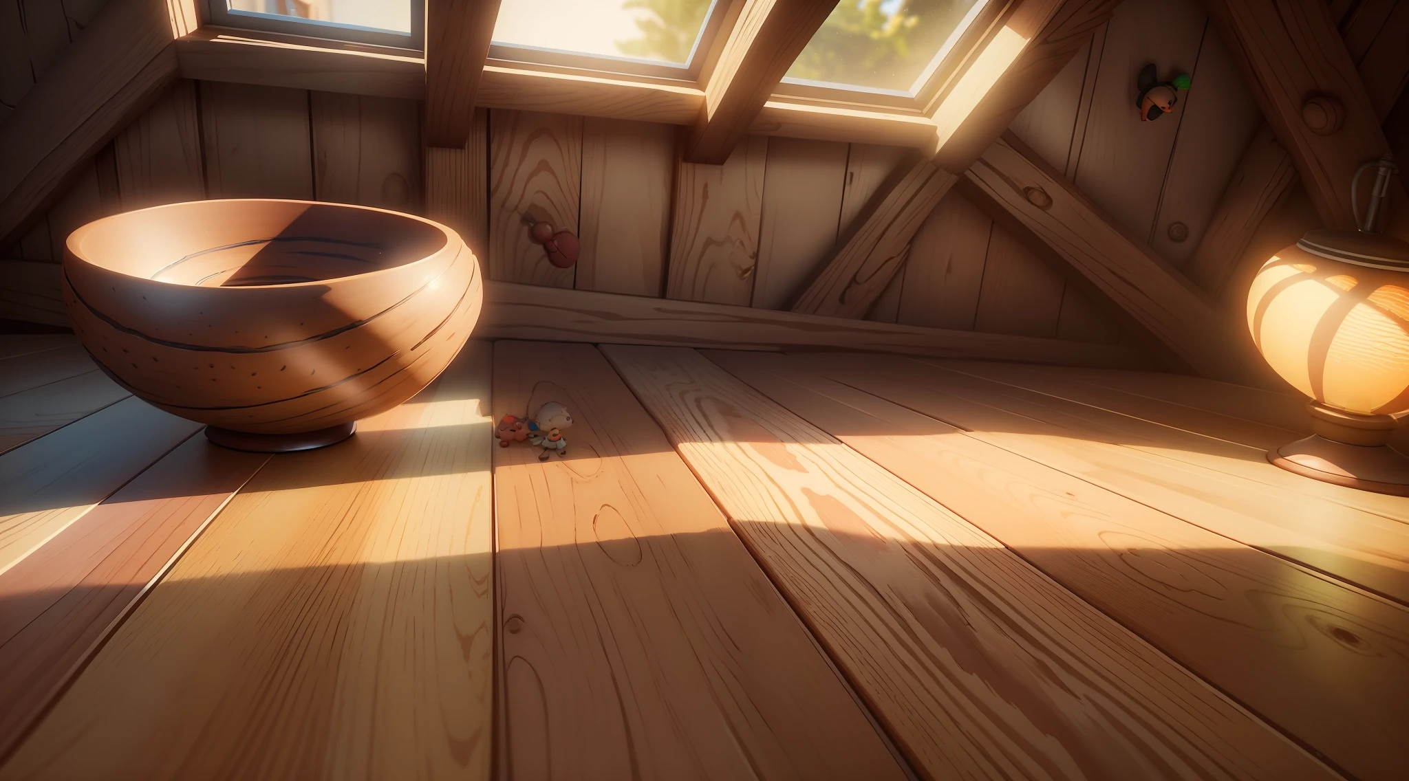 (Pixar style: 1.2), Cute, 3D artwork, bedroom, tavern, inn, video game, a ray of light, blender, OC renderer, dribble high detail 8k, studio lighting --v 6