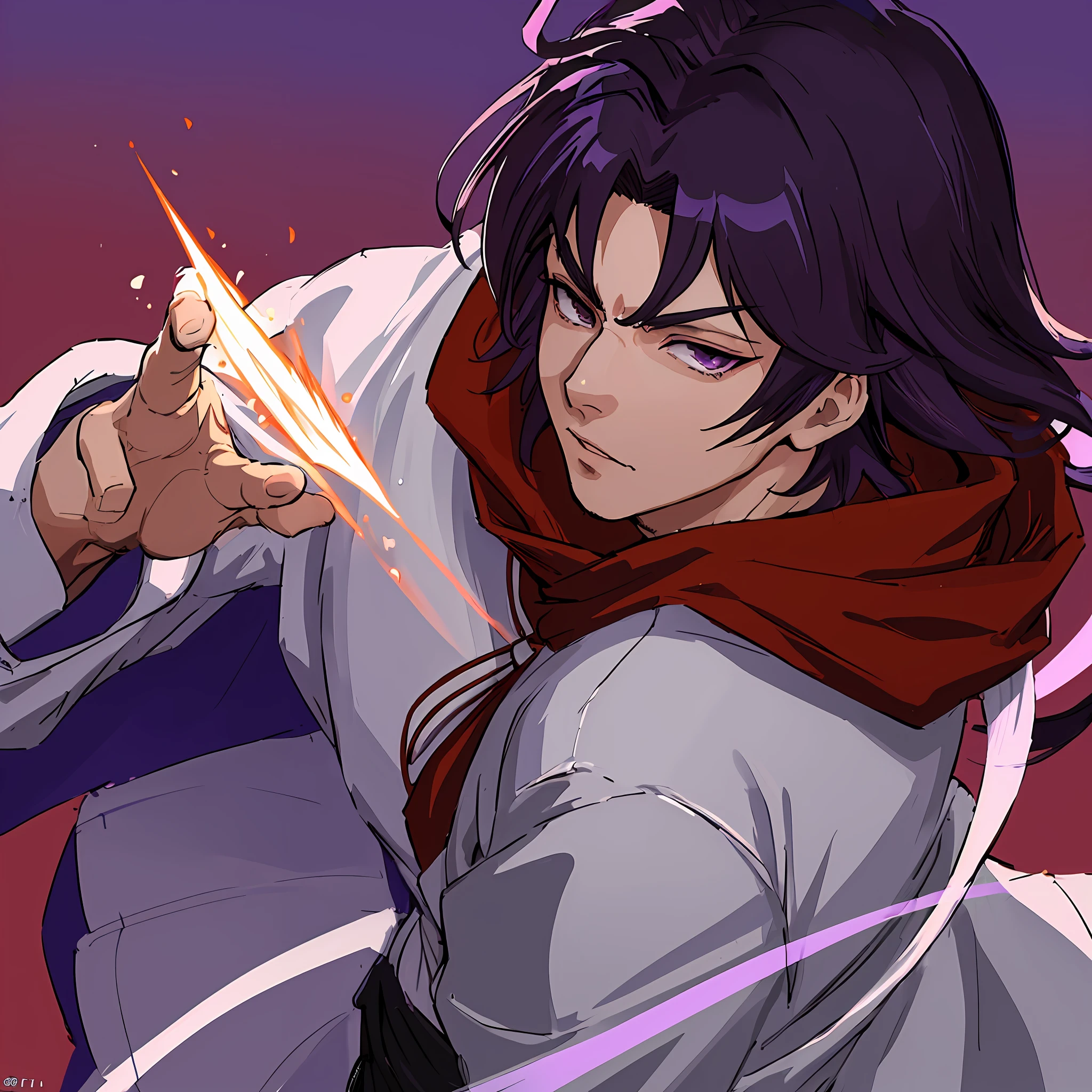 (masterpiece, best quality:1.2),1boy,solo,(Sōsuke Aizen),close up,badass pose,bleach, powerful aura, purple aura,8k,64k, HD, unparalleled masterpiece, dynamic lighting, cinematic, epic