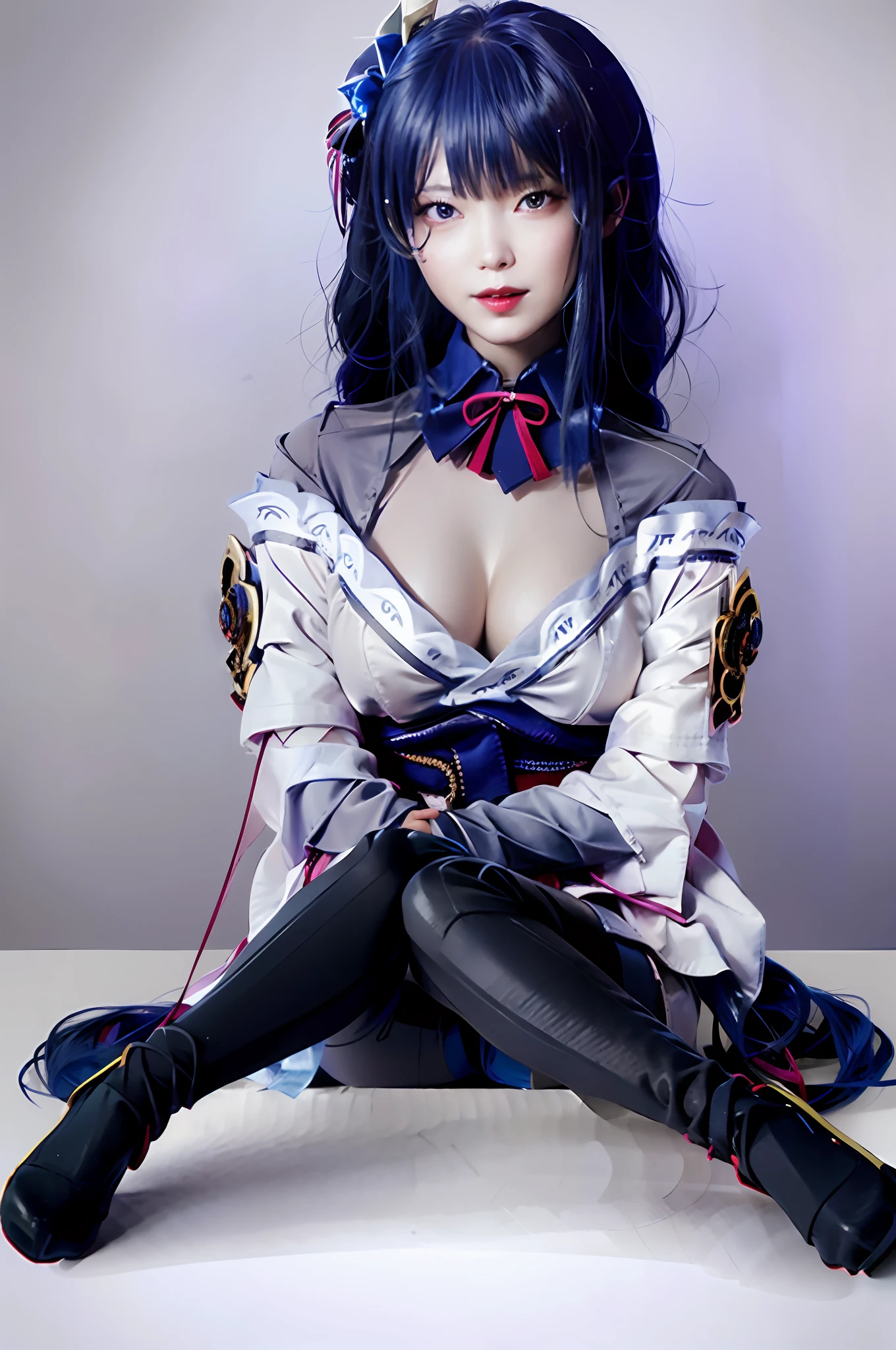 (Highly detailed CG unity 8k wallpaper), (Masterpiece), (Highest quality), (Portrait), (Highest illustration), (Highest shadow), (Realistic:1.4), 1girl on street, Kpop idol, ((Very over Size sweater, button sweater, open sweater), (gray hair: 1.1), collarbone, (middle chest: 1.3), viewer, smile, full body, (latex clothes, latex stockings, coquettish smile, clothes smooth texture) ,{latex swimsuit},