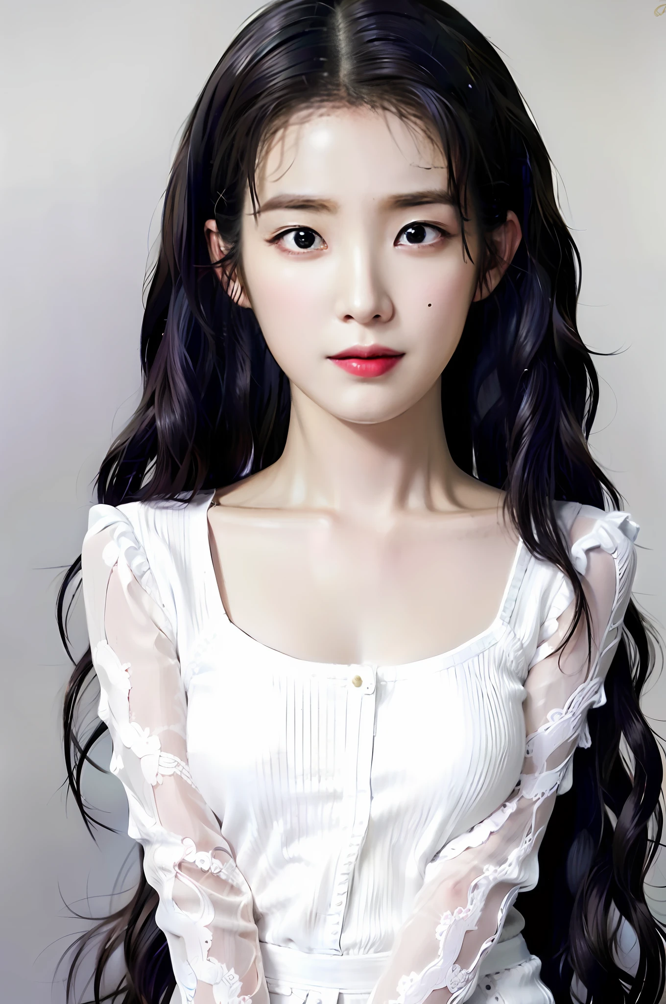 (Highly detailed CG unity 8k wallpaper), (Masterpiece), (Highest quality), (Portrait), (Highest illustration), (Highest shadow), (Realistic:1.4), 1girl on street, Kpop idol, ((Very over size sweater, button sweater, open sweater), (gray hair: 1.1), collarbone, (mid bust: 1.3), viewer, smile, full body, hoodie, jumpsuit, shorts, shiny hair, shiny face,