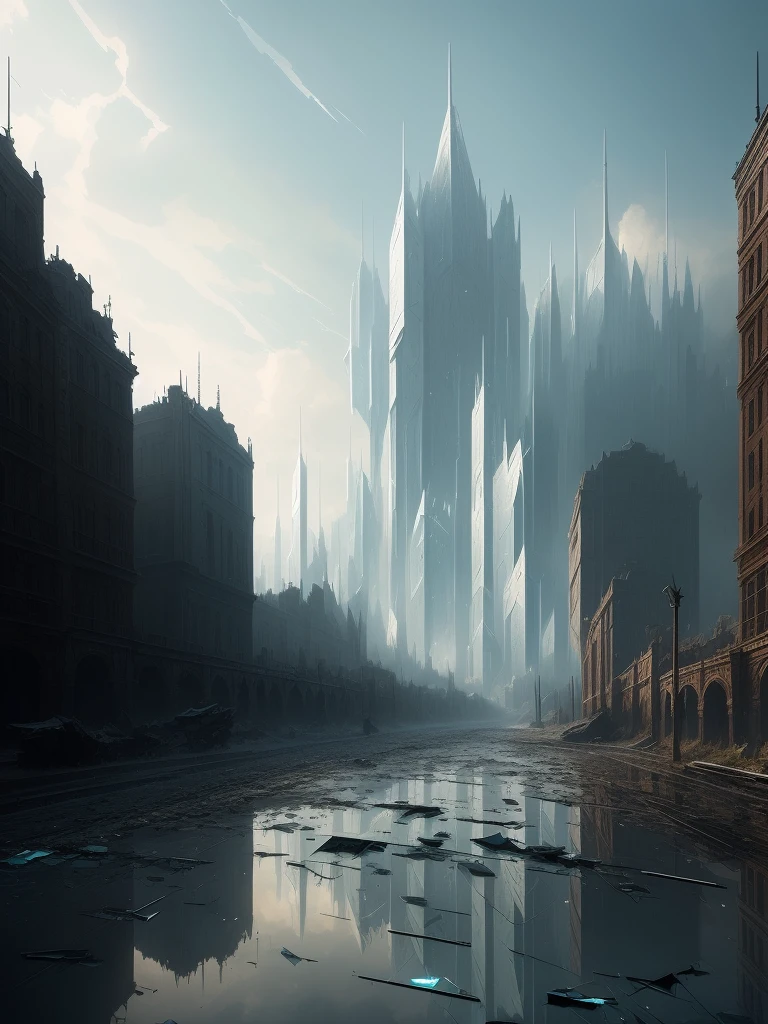 sky like broken glass, no people, trending on artstation, sharp focus, studio photo, intricate details, very detailed, by greg rutkowski