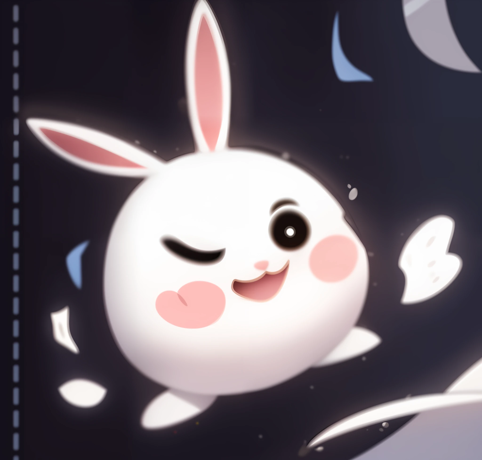 Close up of a cartoon rabbit flying in the air, cute anthropomorphic rabbit, rabbit_character, inspired by Kanban master, bunny, rabbit_bunny, cute character with different expressions