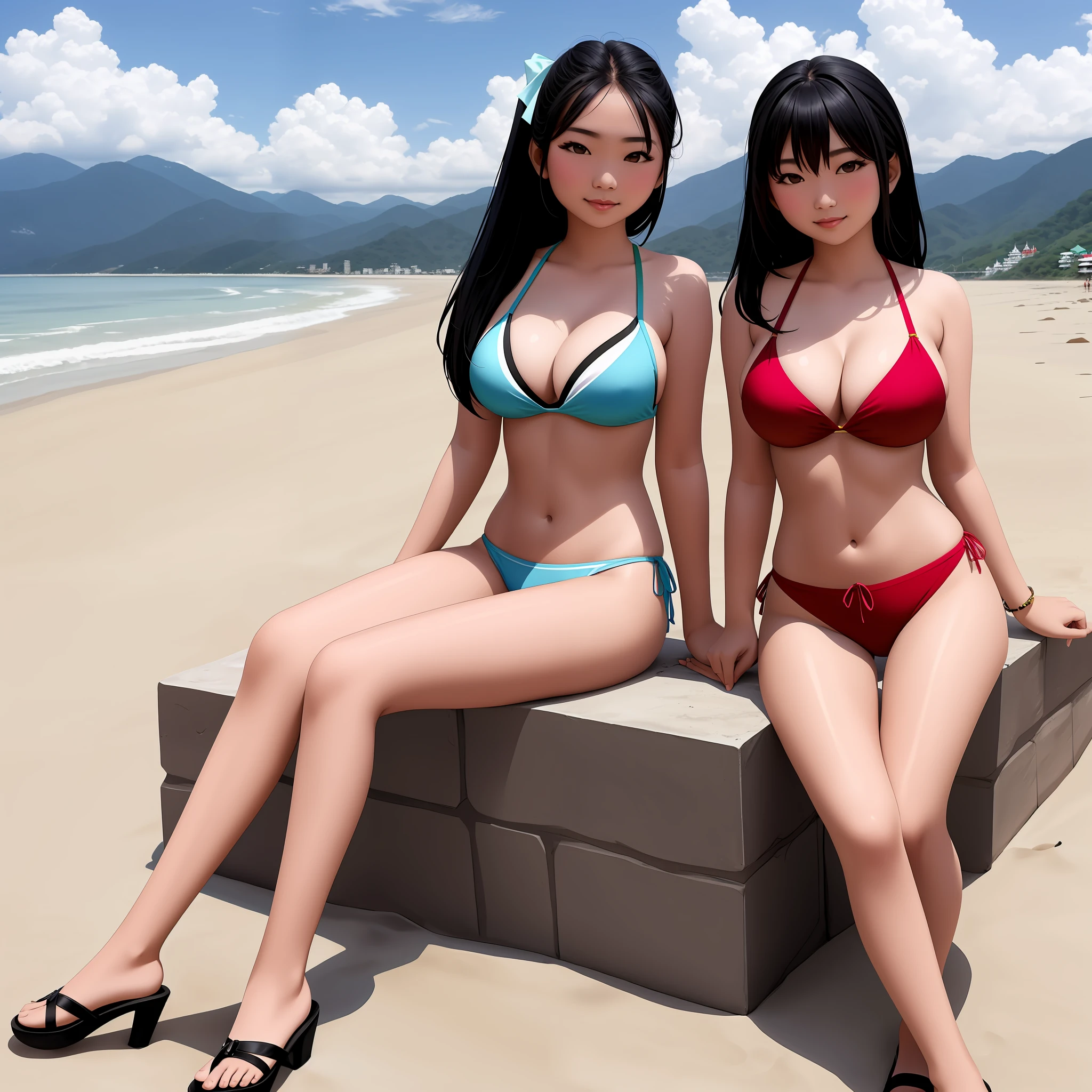 Myanmar Girls,Very beautiful,Body is smart, cool, on Beach ,at Mountain