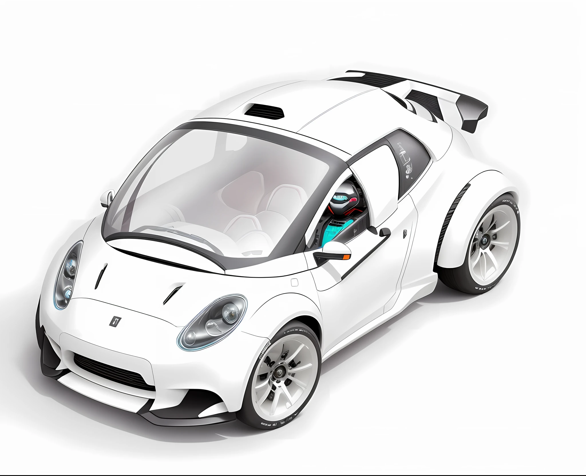 A futuristic car with a new design and a punk style
