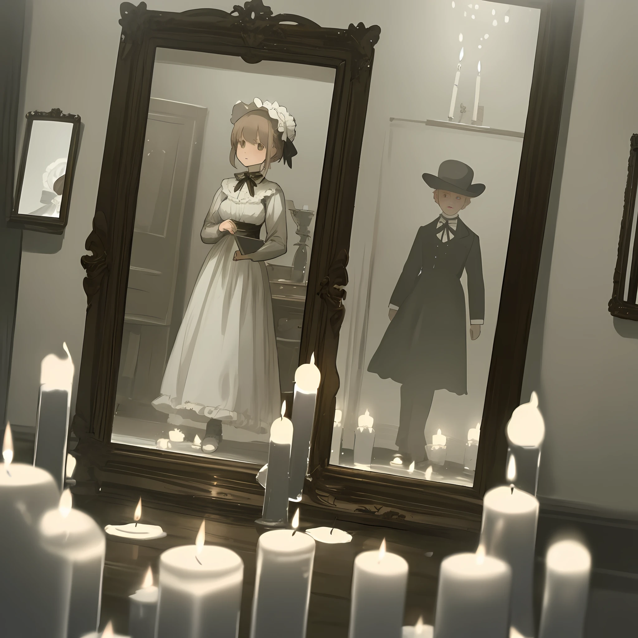 your character here, ych, drawing idea, candle, haunting, victorian, mirror