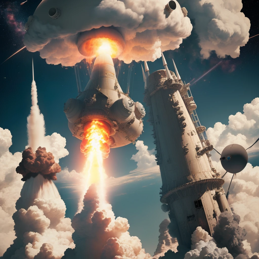 Atomic bomb going to space ultra real