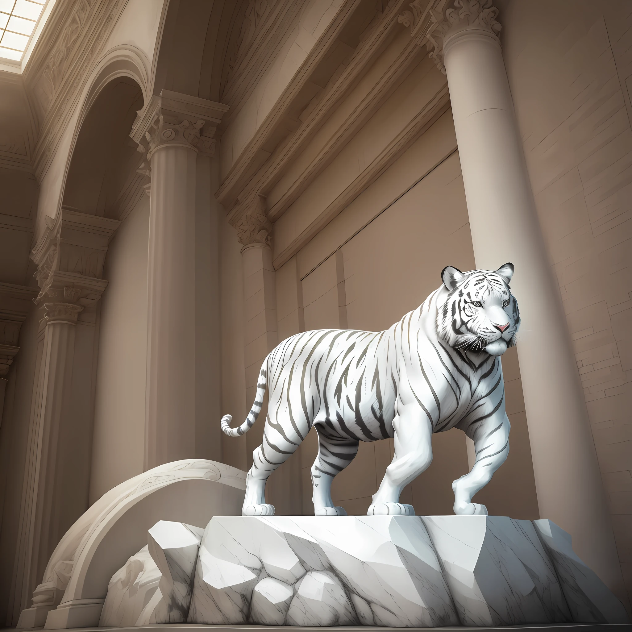 white tiger statue
