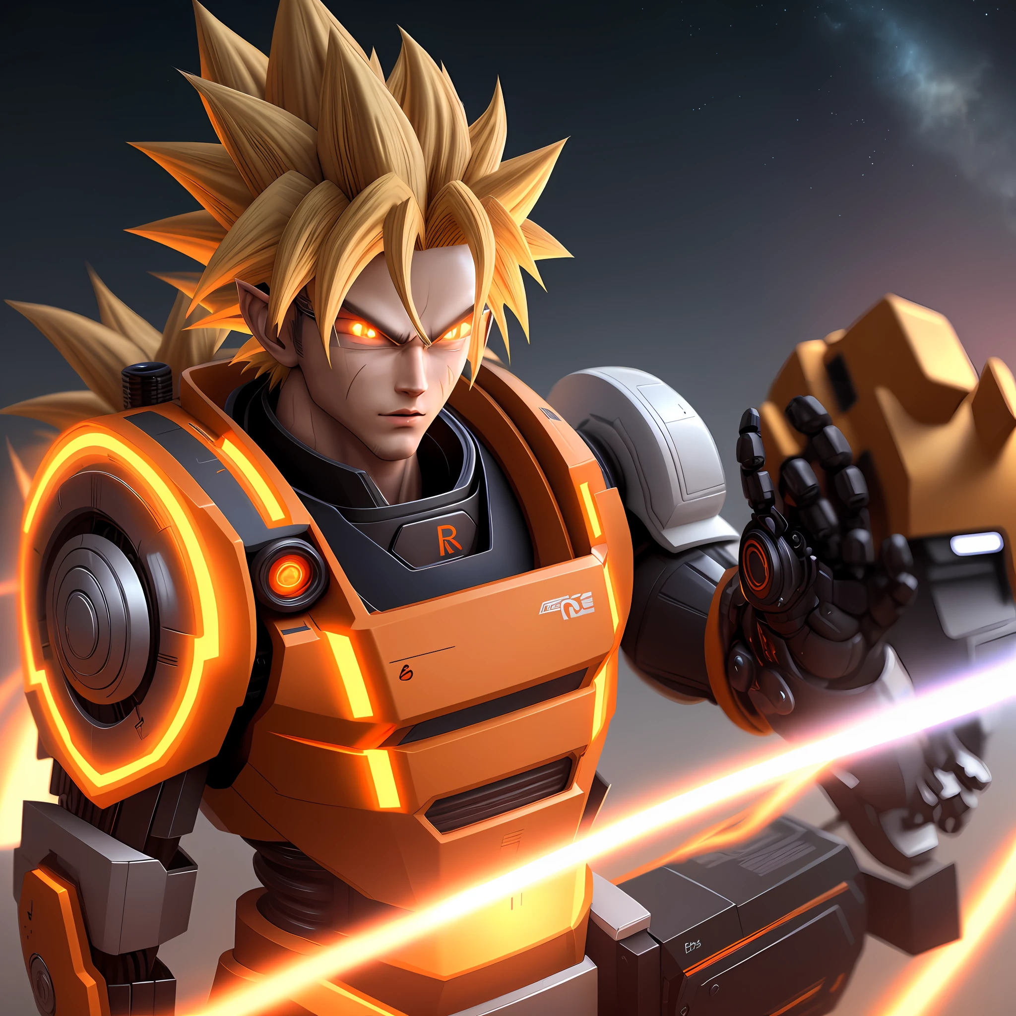 Futuristic Goku, Robotic, Detailed, 4k, Full HD