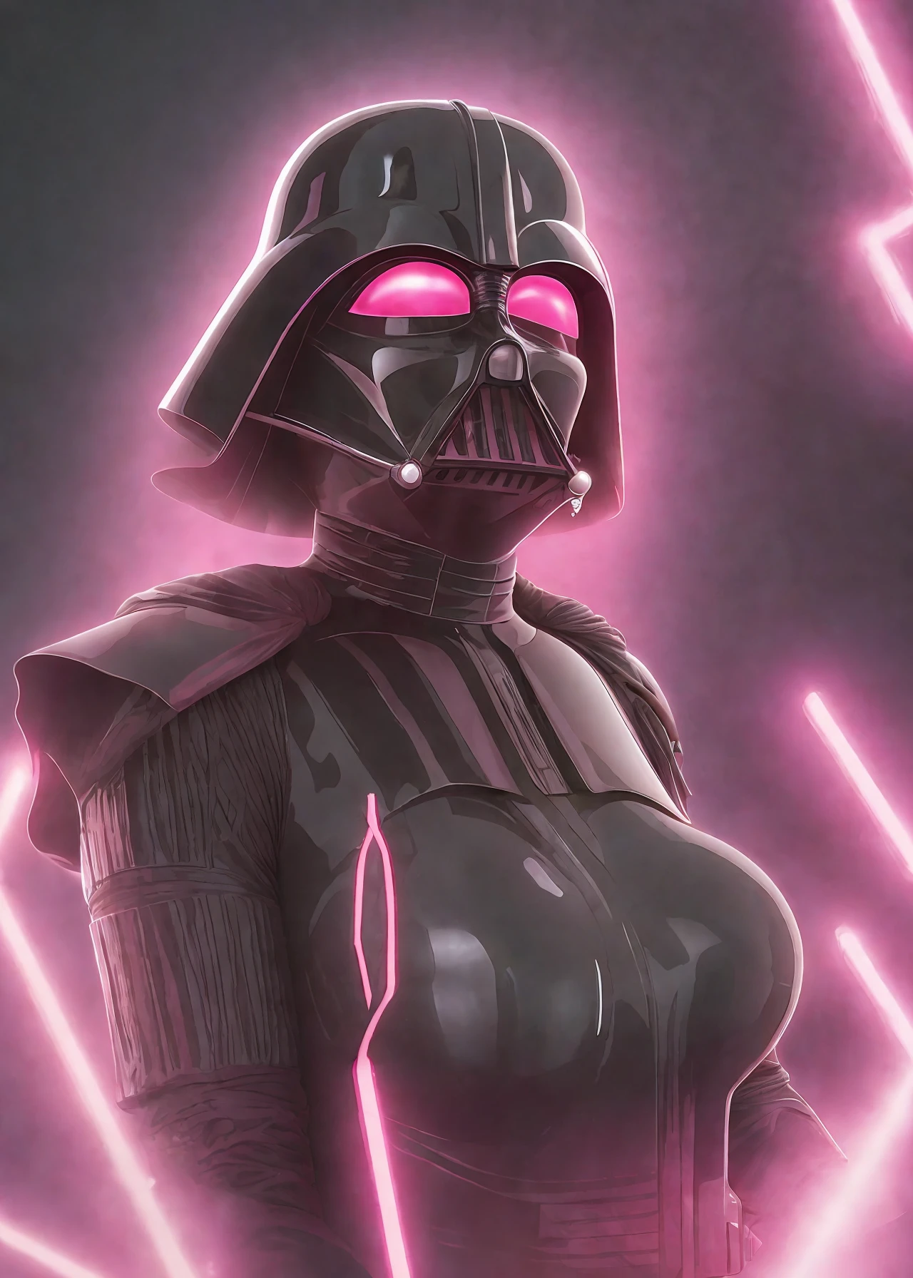 female Darth Vader in pink