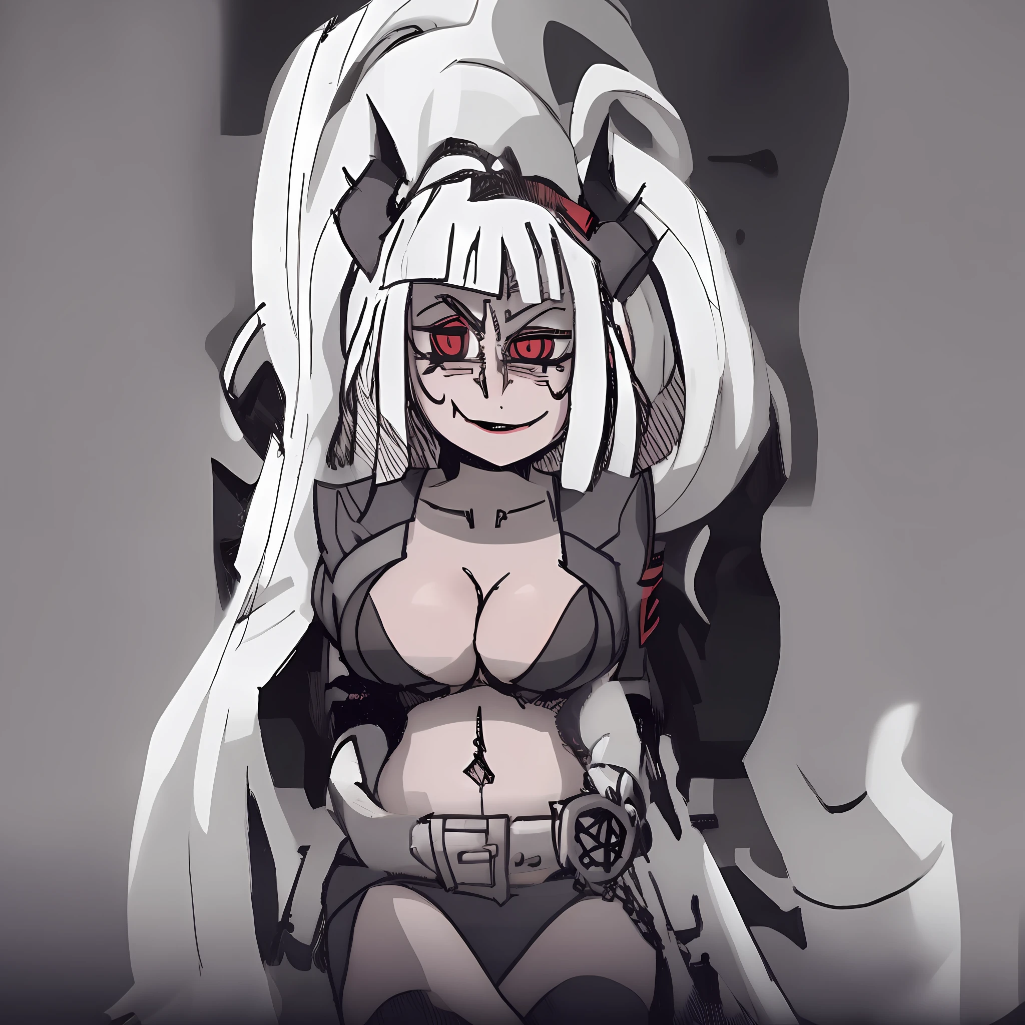 a demon with large breasts