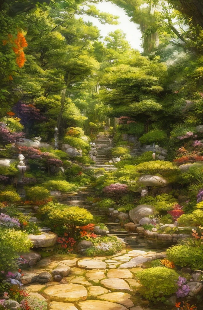 Naruto Uzumaki, Masterpiece, Best Quality, Ultra High Resolution, Highly Detailed, Male, Fantasy, Manga Style, Botanical Garden, Surrounding Magic Field